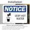 Signmission Hot Surface Sign, 5 in H x 7 in W, Vinyl Decal, Very Hot Water Sign With Symbol OS-2PACK-NS-D-57-L-18871 - alternate 3
